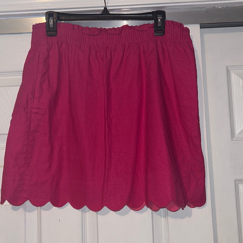 J Crew pink scallop skirt